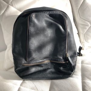 Coach Black Leather Backpack